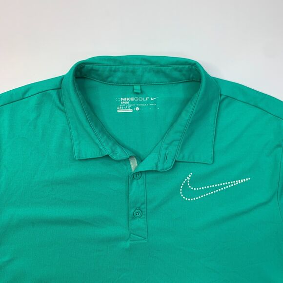 Nike Golf Shirt Men L Large Fern Green Performance Sport DriFit Performance Polo - Picture 5 of 14